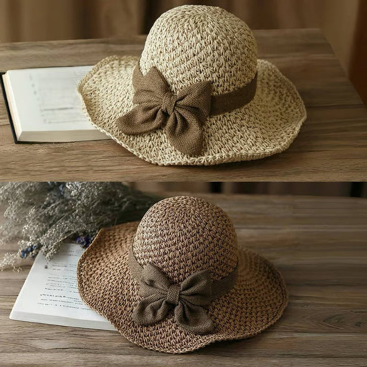🌸 Retro Bow Summer Straw Hat
